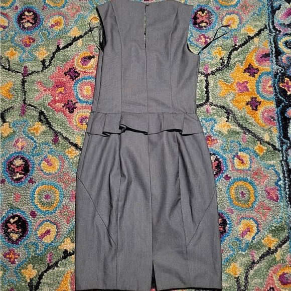 Express Design Studio Sweetheart Neck Peplum Waist Dress Grey Women's 2 - Picture 5 of 6